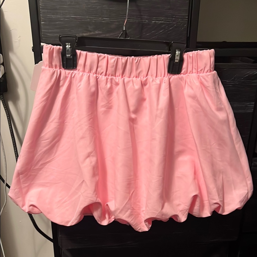 Pink Bubble Hem Skirt